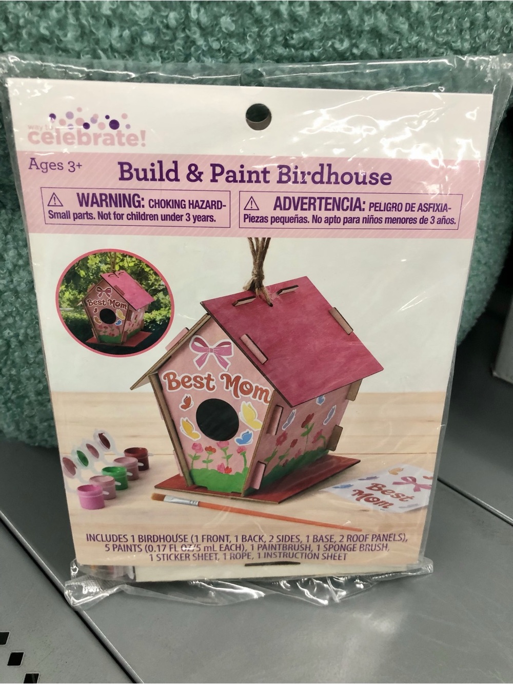 🐧$8🐧 Build & Paint Birdhouse Arts & Crafts Kit, 11 Pieces, for Mom Mother's Day